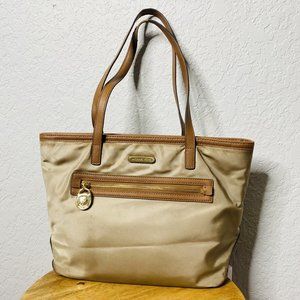 MICHAEL Michael Kors Light Tan Nylon Tote Zip Purse Bag
